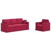 vidaXL Sofa 2 pcs Czerwone wino
