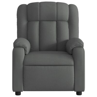 vidaXL Rozkładany fotel masujący, elektryczny, ciemnoszary, tkanina