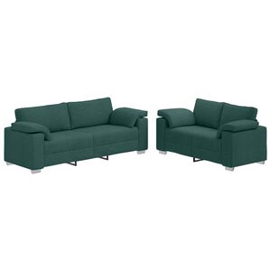 vidaXL Sofa 2 szt. Ciemna zieleń tkanina