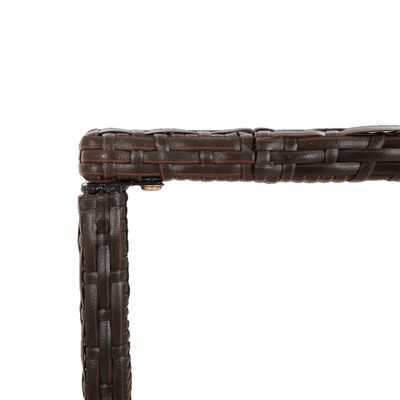 vidaXL Stolik barowy ze szklanym blatem, brązowy, 110x70x110 cm