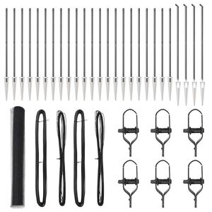 vidaXL Słupek ogrodzeniowy. Szary 50 x 1,4 m (siatka 25 mm) Stal i PVC