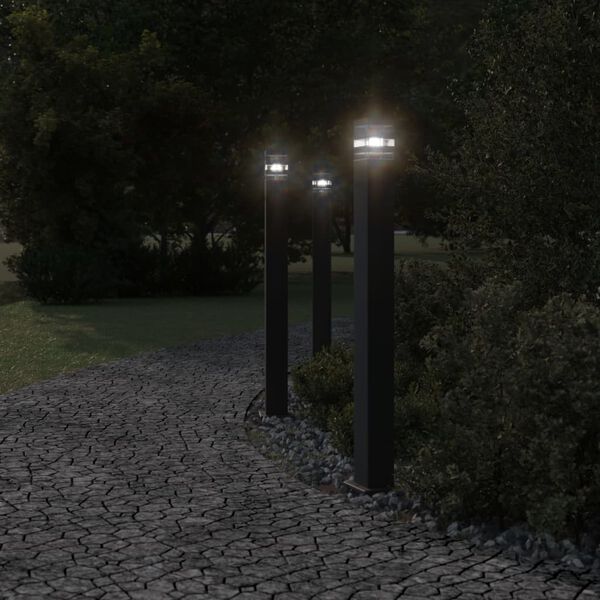 vidaXL Zewnętrzna lampa stojąca, czarna, 110 cm, aluminium