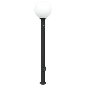 vidaXL Słupek oświetleniowy z czujnikiem i gniazdkiem 120 cm, czarny, IP44
