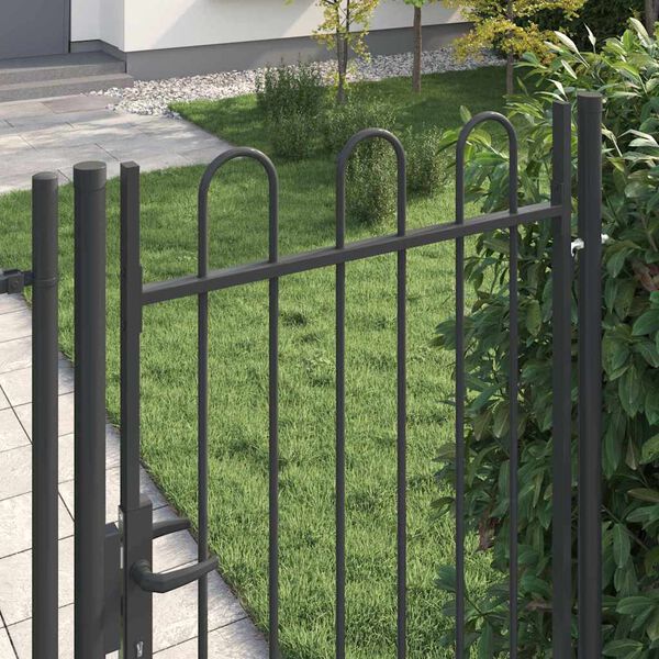 vidaXL Brama ogrodzeniowa Szary 100 x 175 cm Stal Pokryta Proskiem