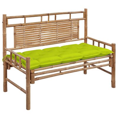 vidaXL Ławka ogrodowa z poduszką, 120 cm, bambusowa