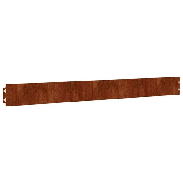 vidaXL Obrzeża trawnikowe, 10 szt., 10x103 cm, giętkie, stal Corten