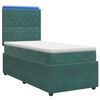 vidaXL Ł&oacute;żko z box spring LED z materacem Ciemnozielony 90 x 200 cm