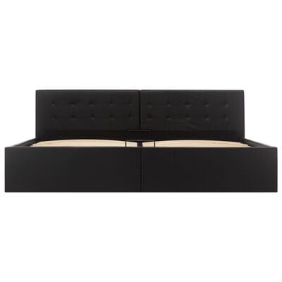 vidaXL Rama łóżka z podnośnikiem, czarna, sztuczna skóra, 180 x 200 cm