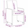 vidaXL Krzesełka jadalne na kółkach 2 pcs Czarny 57 x 66 x 94 cm