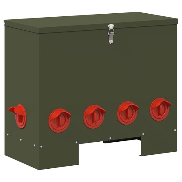 vidaXL Karmnik dla kur Zielony oliwkowy 60,5 x 29 x 51 cm