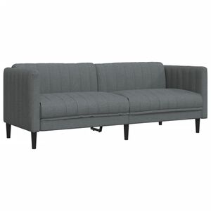 vidaXL Sofa trzyosobowa, ciemnoszara, tkanina