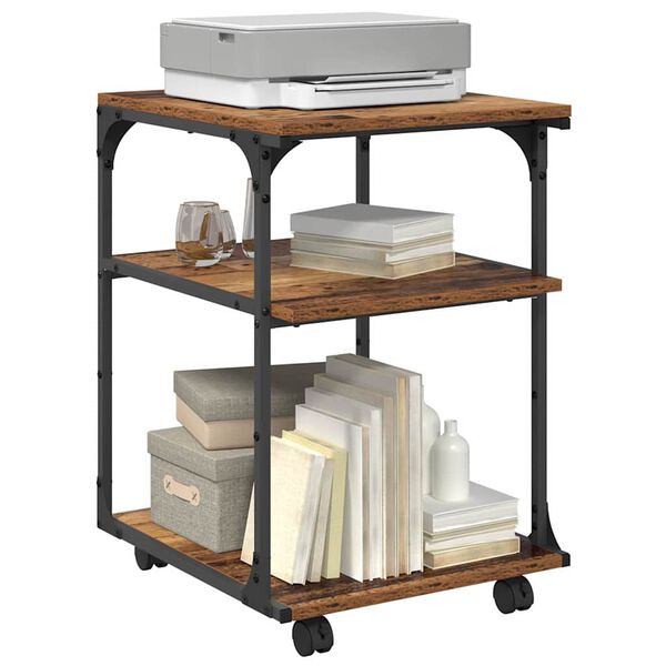 vidaXL Stojak na drukarkę Stare drewno 43 x 48 x 64 cm