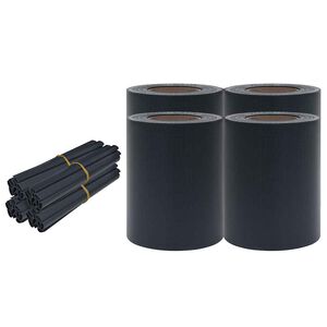 vidaXL Osłony na ogrodzenie, 4 szt., PVC, 35x0,19 m, ciemnoszare, mat