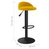 vidaXL Krzesło barowe Ż&oacute;łty aksamit