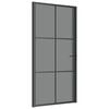 vidaXL Drzwi wewnętrzne, 102,5x201,5 cm, czarne, szkło ESG i aluminium