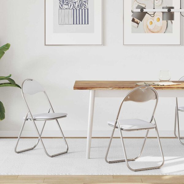 vidaXL Krzesło składane 2 pcs Biały i szary 48 x 43,5 x 81 cm