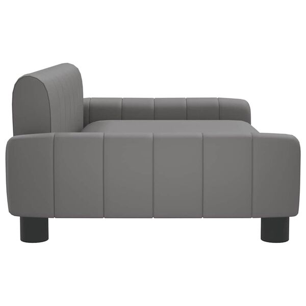 vidaXL Sofa dla dzieci, szara, 90x53x30 cm, sztuczna sk&oacute;ra