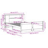 vidaXL Łóżko z regałem, bez materaca, 140x200 cm, lite drewno sosnowe