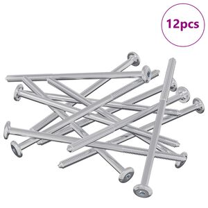 vidaXL Śruba 12 pcs Srebrny M6 x 120 mm Stal