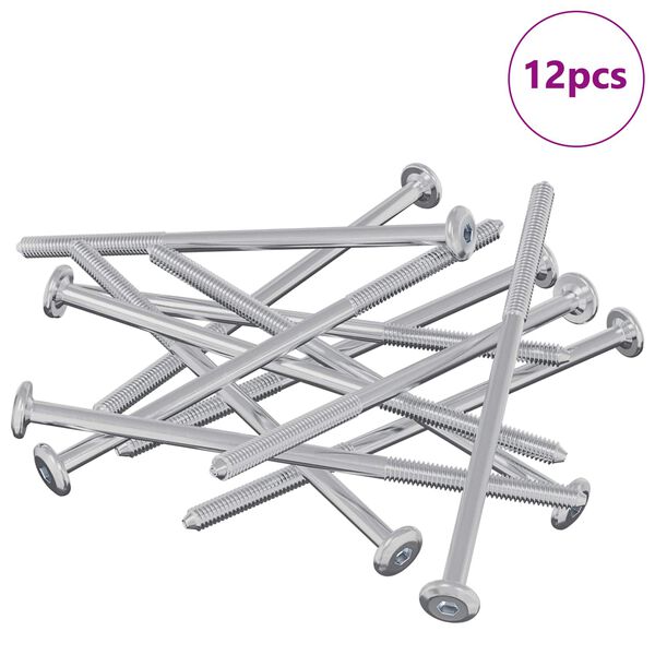 vidaXL Śruba 12 pcs Srebrny M6 x 120 mm Stal