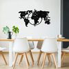 Homemania Dekoracja ścienna World Map, 100x56 cm, metalowa, czarna