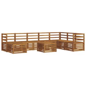 vidaXL Zestaw sof na zewnątrz 9 pcs Naturalny Lite Drewno Akacji