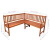 vidaXL Narożna ławka ogrodowa z poduszkami, 150 cm, drewno akacjowe