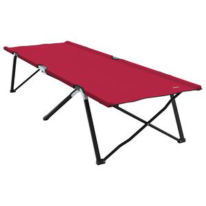 vidaXL Składane Ł&oacute;żko Kempingowe Czerwony 206 x 76 x 74 cm