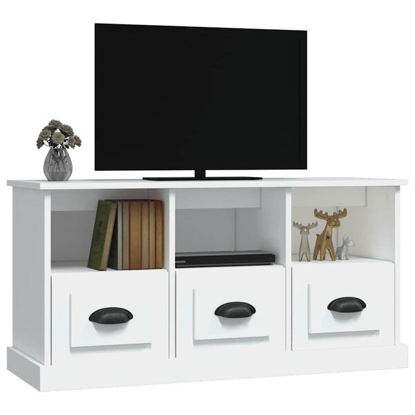vidaXL Szafka pod TV, biała, 100x35x50 cm, materiał drewnopochodny
