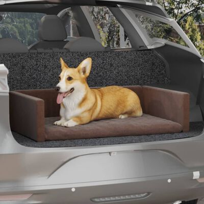 vidaXL Siedzisko samochodowe dla psa, brąz, 110x70 cm, o wyglądzie lnu