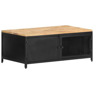 vidaXL Stolik kawowy, 90x50x37 cm, lite, surowe drewno mango