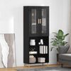 vidaXL Highboard Czarny Dąb 69,5 x 34 x 180 cm
