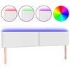 vidaXL Zagł&oacute;wek do ł&oacute;żka z LED, biały, 200x5x78/88 cm, sztuczna sk&oacute;ra