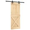 vidaXL Drzwi przesuwne 80 x 210 cm Lite Drewno Sosnowe (Nieobrobione)