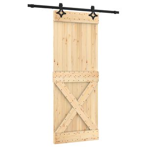 vidaXL Drzwi przesuwne 80 x 210 cm Lite Drewno Sosnowe (Nieobrobione)