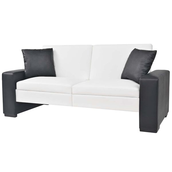 vidaXL Sofa Biały tkanina