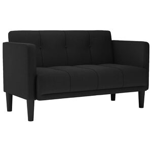 vidaXL Sofa dwuosobowa czarna 111 cm Tkanina