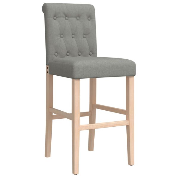 vidaXL Krzesła barowe, 2 szt., lite drewno kauczukowe i tkanina