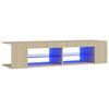 vidaXL Szafka TV z oświetleniem LED, dąb sonoma, 135x39x30 cm