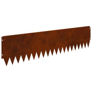 vidaXL Krawężnik do trawnika 10 szt. 103 x 25 cm Stal Rdzawy