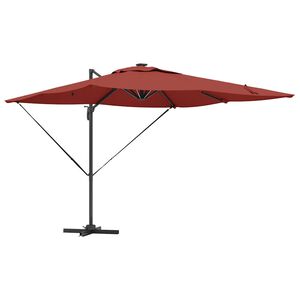 vidaXL Parasol plażowy Ze LED Lights terakota 286 x 284 x 270 cm