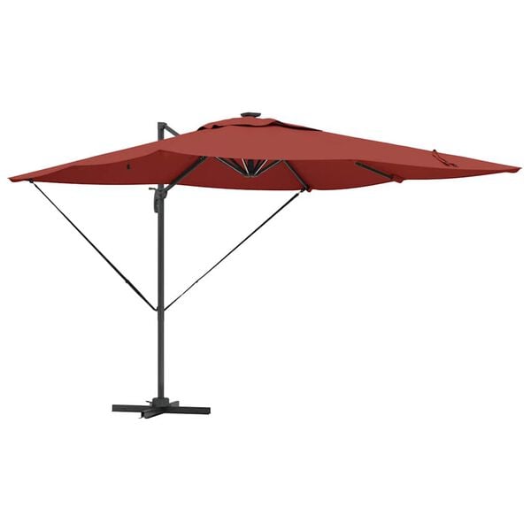 vidaXL Parasol plażowy terakota 286 x 285 x 270 cm Aluminium