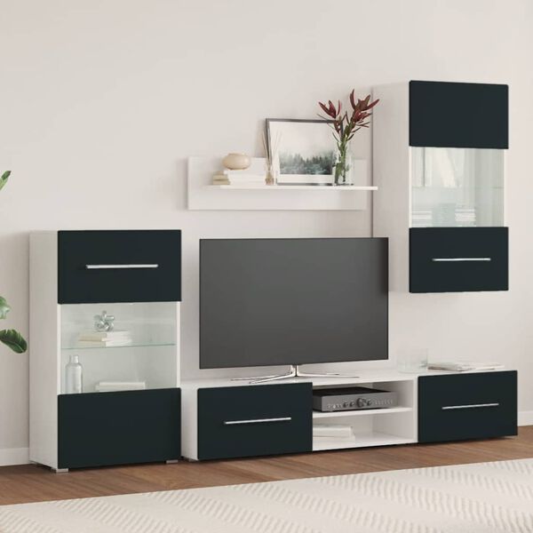 vidaXL 5-częściowe szafki pod telewizor z oświetleniem LED Matt Indigo