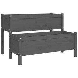 vidaXL Donica, szara,110x84x75 cm, lite drewno sosnowe