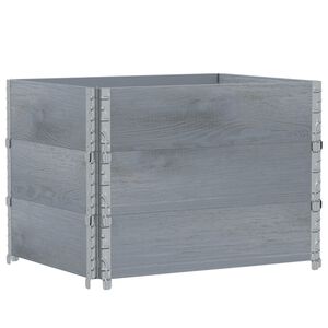 vidaXL Nadstawki paletowe, 3 szt., szare, 80x60 cm, drewno sosnowe