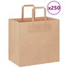 vidaXL Torby papierowe 250 szt. z uchwytami Brązowe 26x17x25 cm