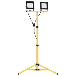vidaXL Reflektor LED ze stojakiem, 2x50 W, zimne białe światło
