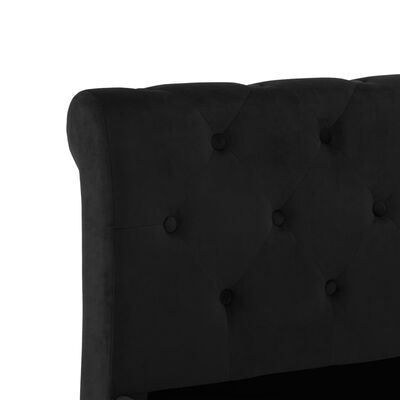 vidaXL Rama łóżka, czarna, tapicerowana aksamitem, 160 x 200 cm