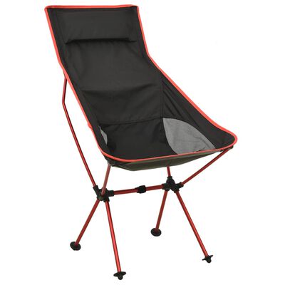 vidaXL Składane krzesło turystyczne, PVC i aluminium, czarne