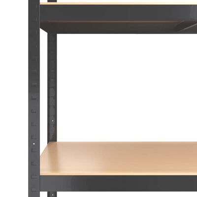 vidaXL Stół roboczy z półkami antracyt stal i materiał drewnopochodny